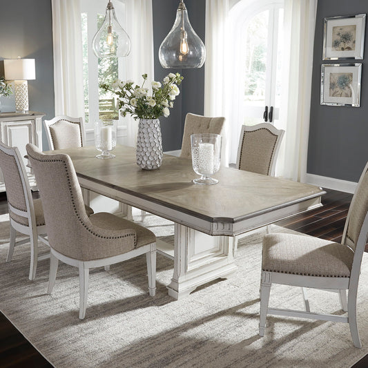 Abbey Park - Trestle Table Set - Hornell Furniture Outlet