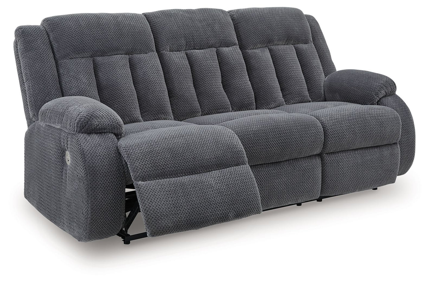 Observation - Steel - Reclining Power Sofa With Drop Down Table - Hornell Furniture Outlet