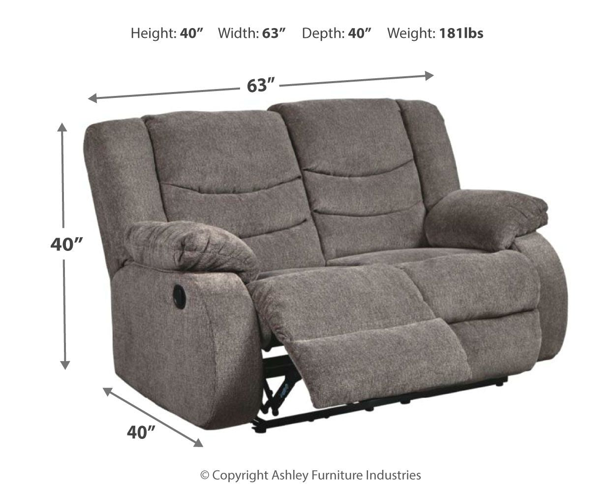 Tulen - Reclining Loveseat - Hornell Furniture Outlet