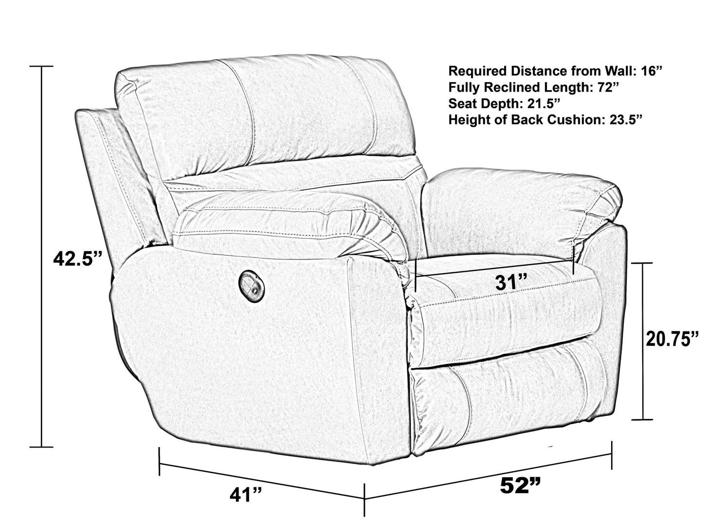 Costa - Lay Flat Recliner - Hornell Furniture Outlet