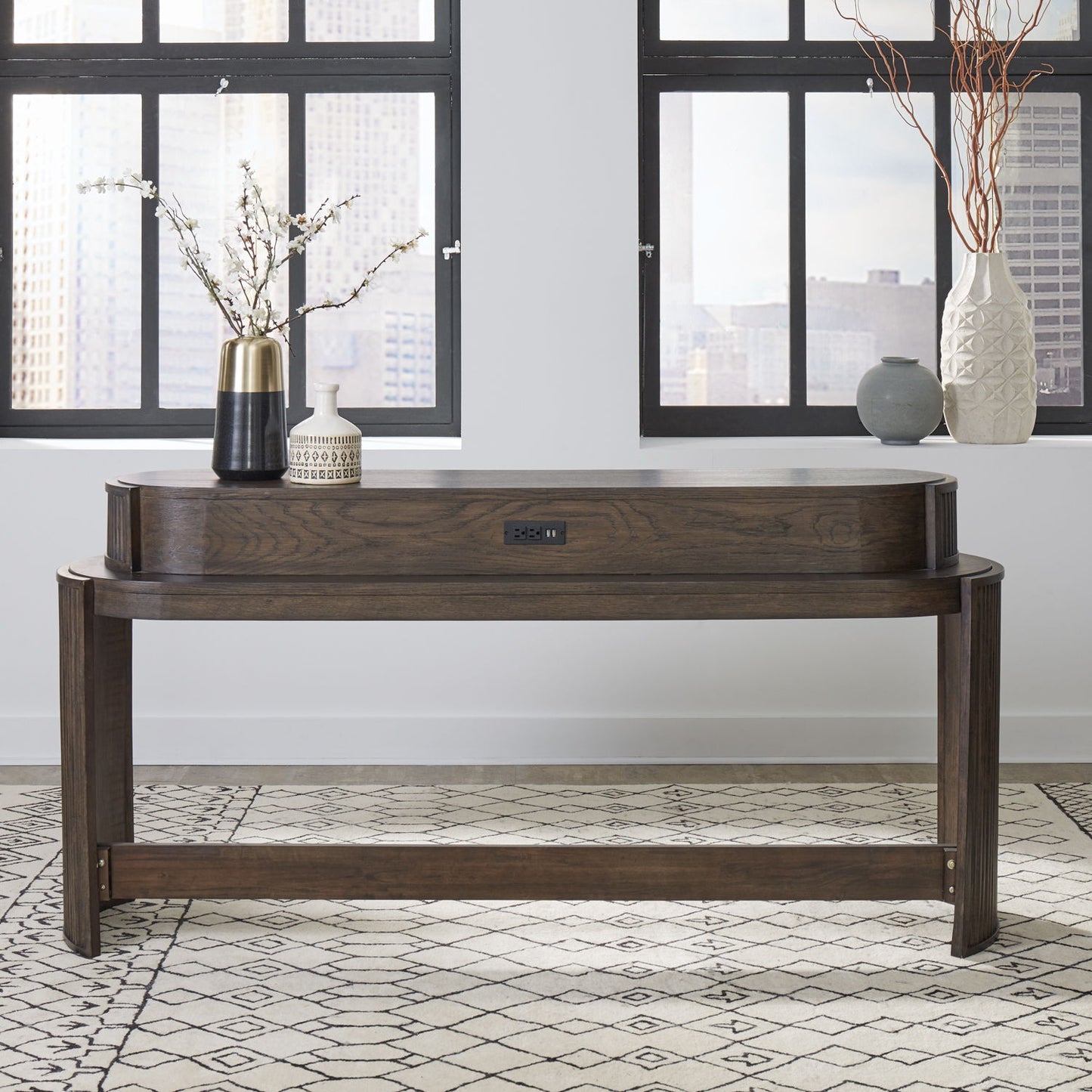 City View - 4 Piece Table Set (Console Bar Table & 3 Console Stools) - Coffee Bean - Hornell Furniture Outlet