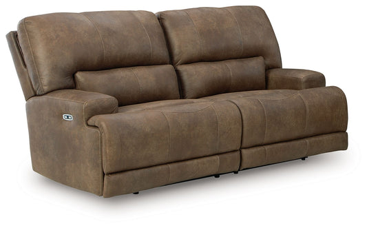 Beckley Place - Earth - 2 Seat Power Reclining Sofa With Adjustable Headrest - Hornell Furniture Outlet