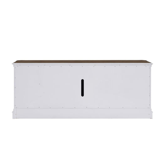 Fireplace TV Consoles - 244 82" Console With Fire FTS - White - Hornell Furniture Outlet
