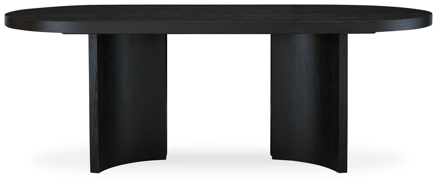 Rowanbeck - Black - Oval Dining Room Table - Hornell Furniture Outlet
