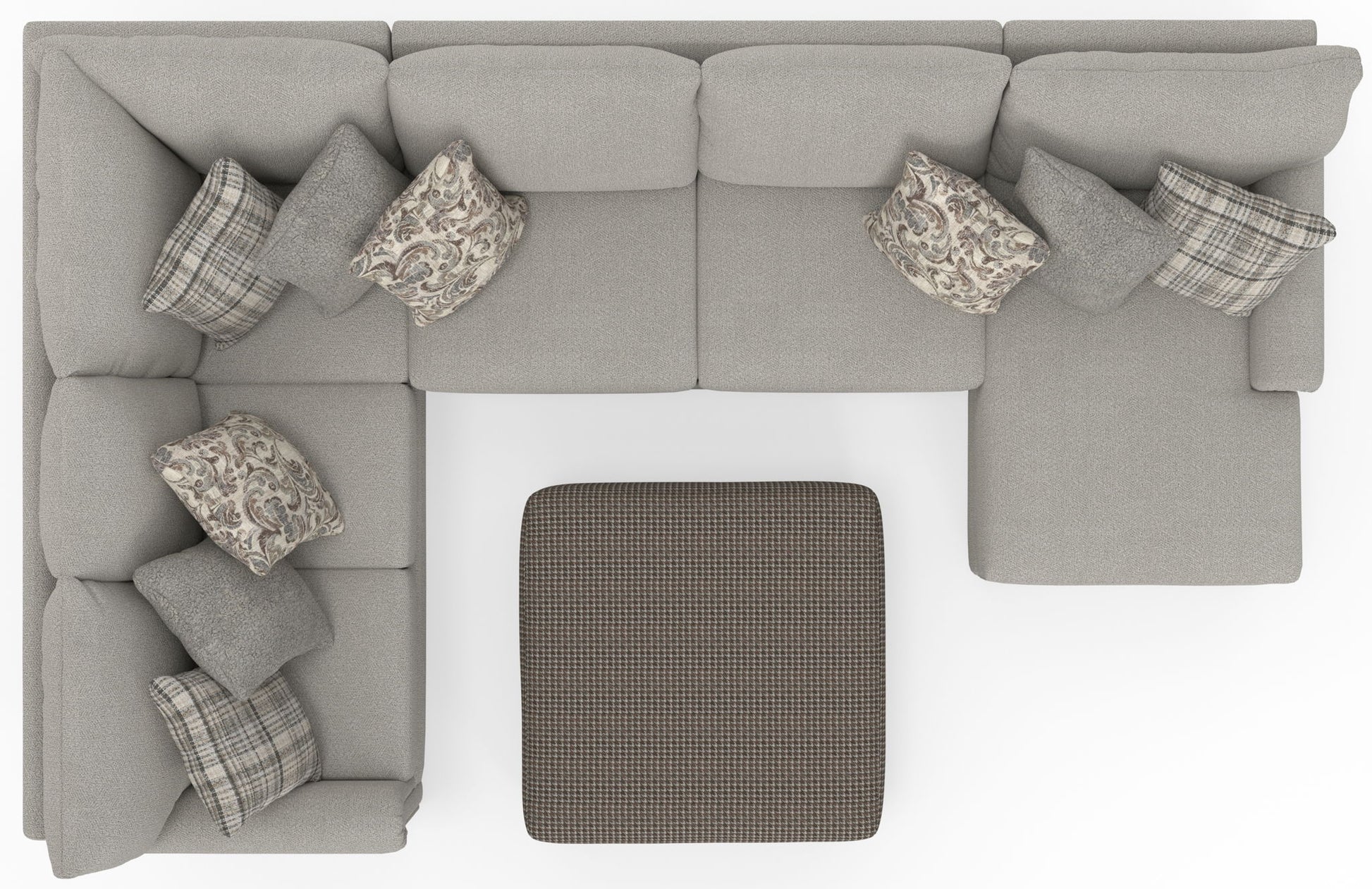 Livingston - Sectional With Comfort Coil Seating, 40" Cocktail Ottoman And Accent Pillows Included - Hornell Furniture Outlet