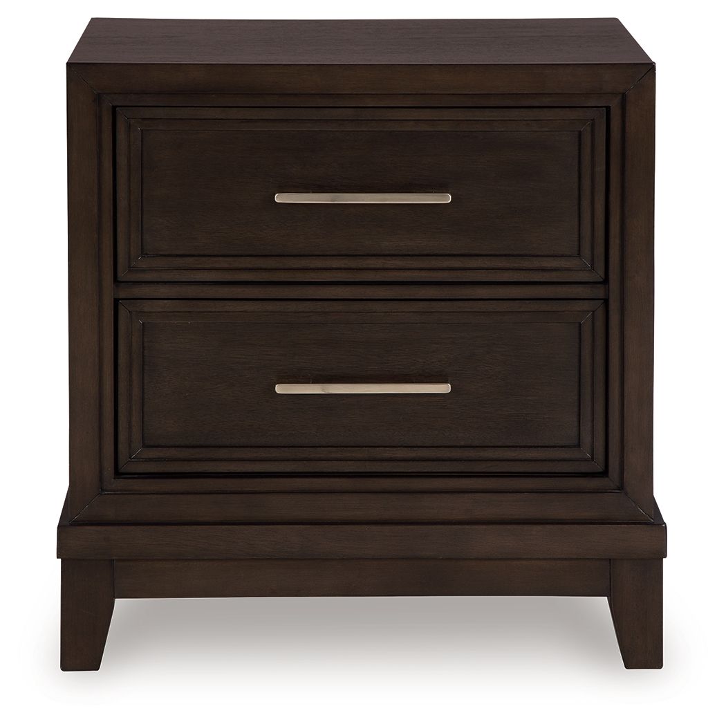Neymorton - Dark Grayish Brown - Two Drawer Night Stand - Hornell Furniture Outlet