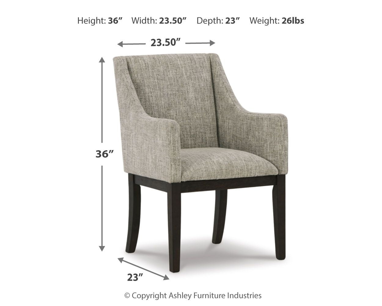 Burkhaus - Beige / Dark Brown - Dining UPH Arm Chair (Set of 2) - Hornell Furniture Outlet