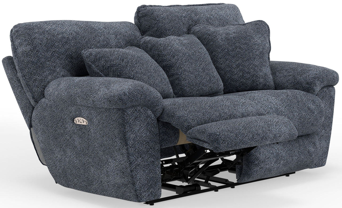 Paxon - Deep Seat Power Reclining Loveseat With Power Adjustable Headrest - Smoke - Hornell Furniture Outlet