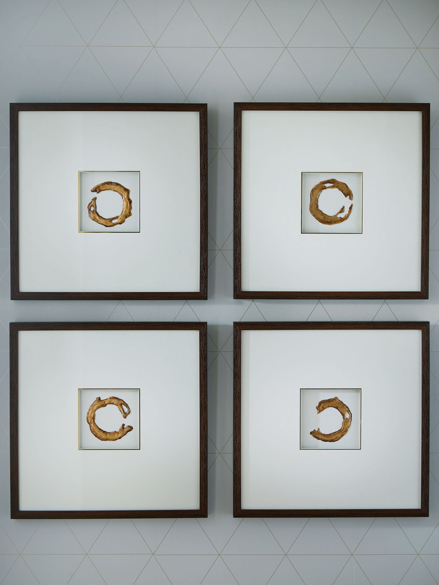 Dallbourne - White / Gold Finish - Wall Art Set (Set of 4) - Hornell Furniture Outlet