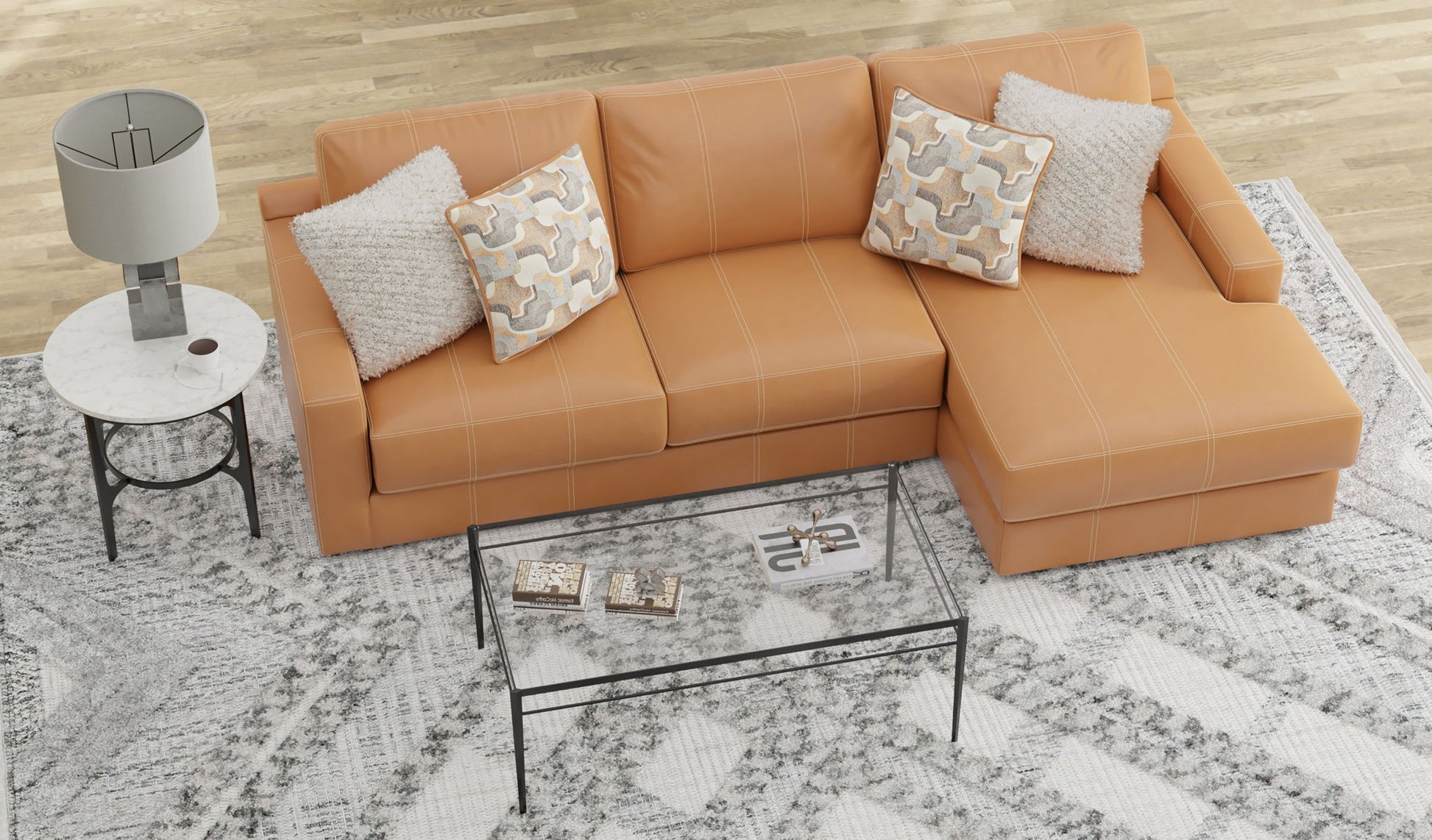 Minori - Italian Leather Sectional - Hornell Furniture Outlet