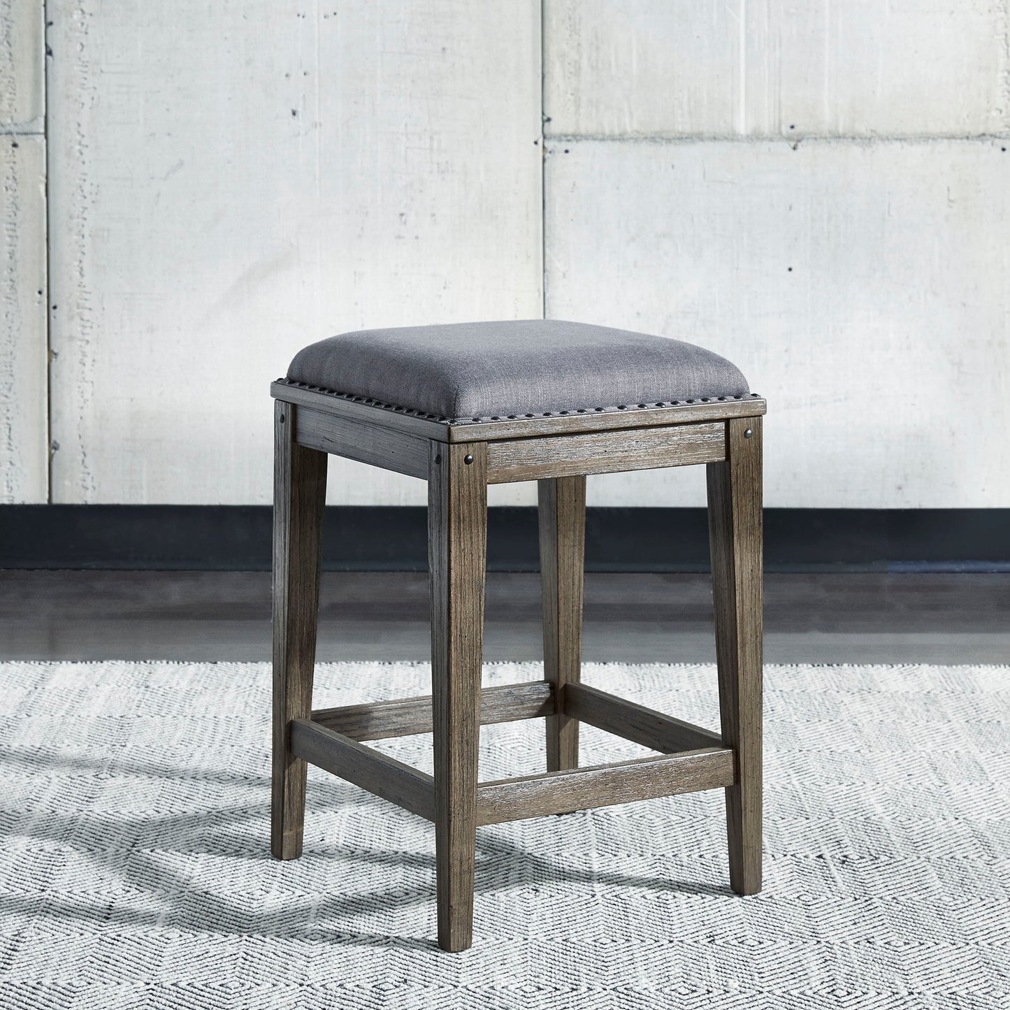 Sonoma Road - Upholstered Console Stool - Weathered Beaten Bark - Hornell Furniture Outlet
