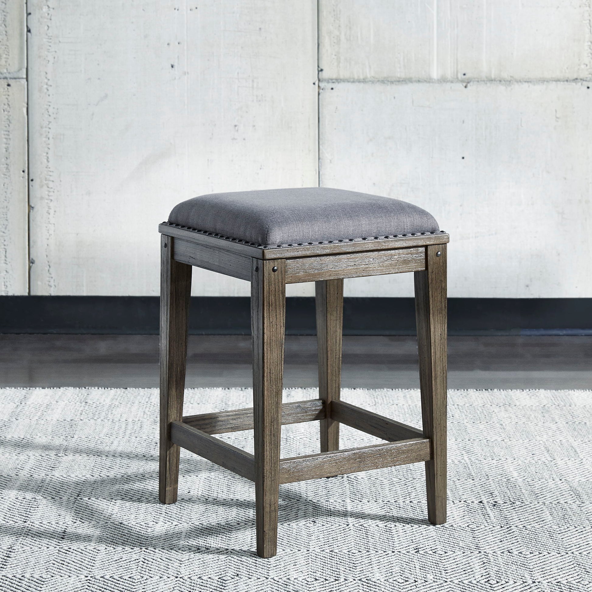 Sonoma Road - Upholstered Console Stool - Weathered Beaten Bark - Hornell Furniture Outlet