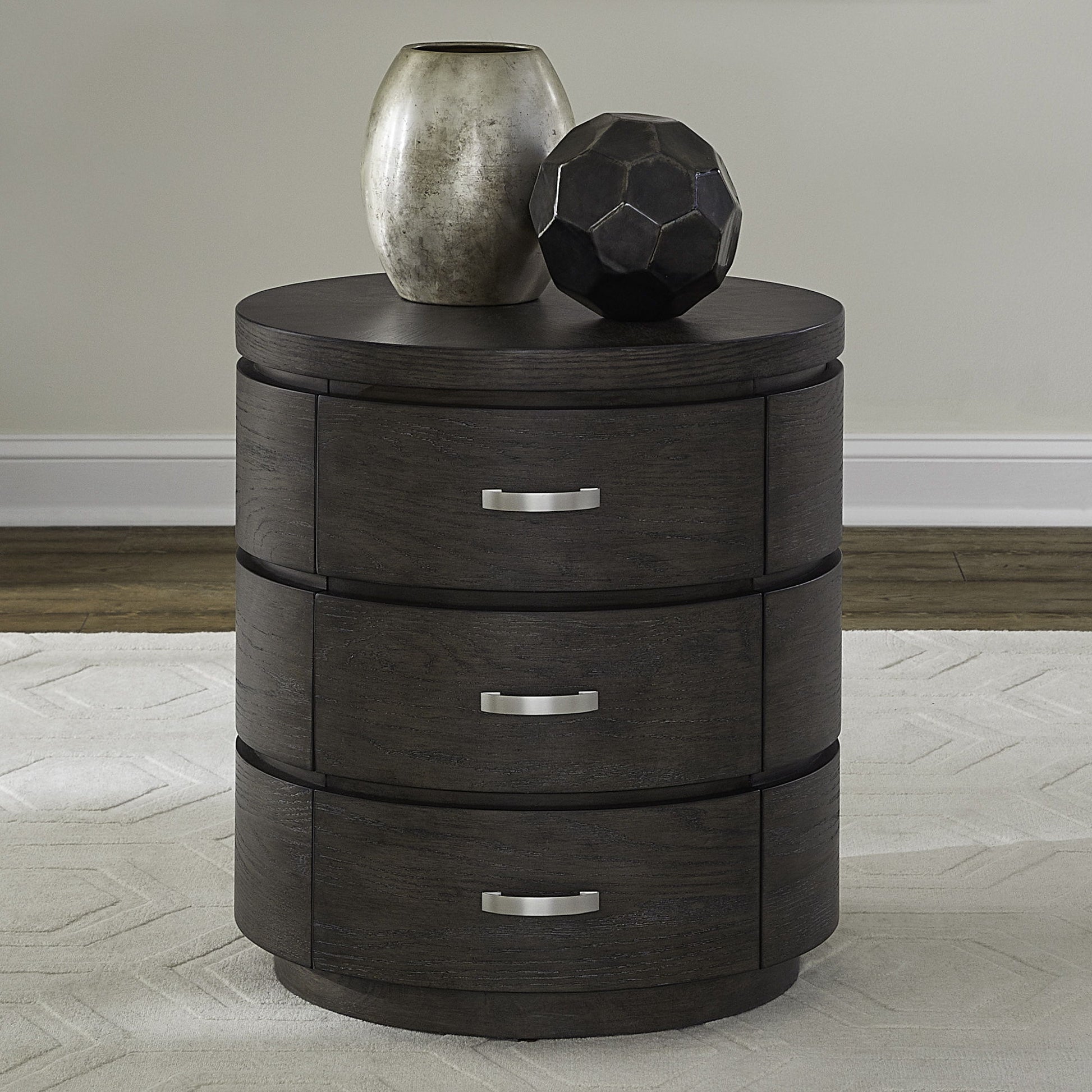 Cascade Falls - Round End Table - Satin Espresso - Hornell Furniture Outlet