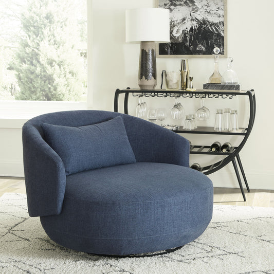 Haley - Upholstered Swivel Cuddler Chair - Hornell Furniture Outlet