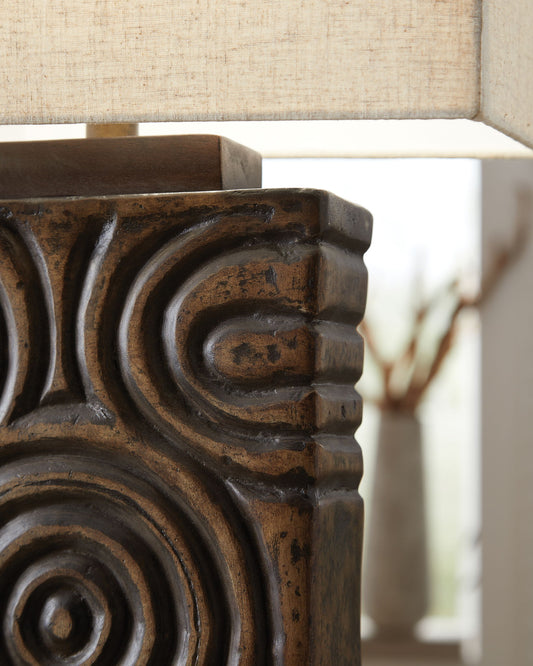 Heathbury - Antique Brown - Paper Table Lamp - Hornell Furniture Outlet