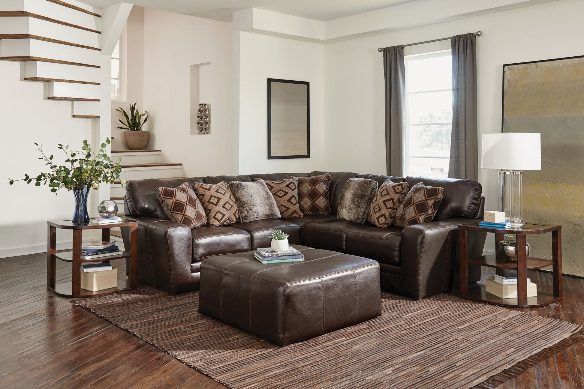 Denali - Italian Leather Match Sectional - Hornell Furniture Outlet
