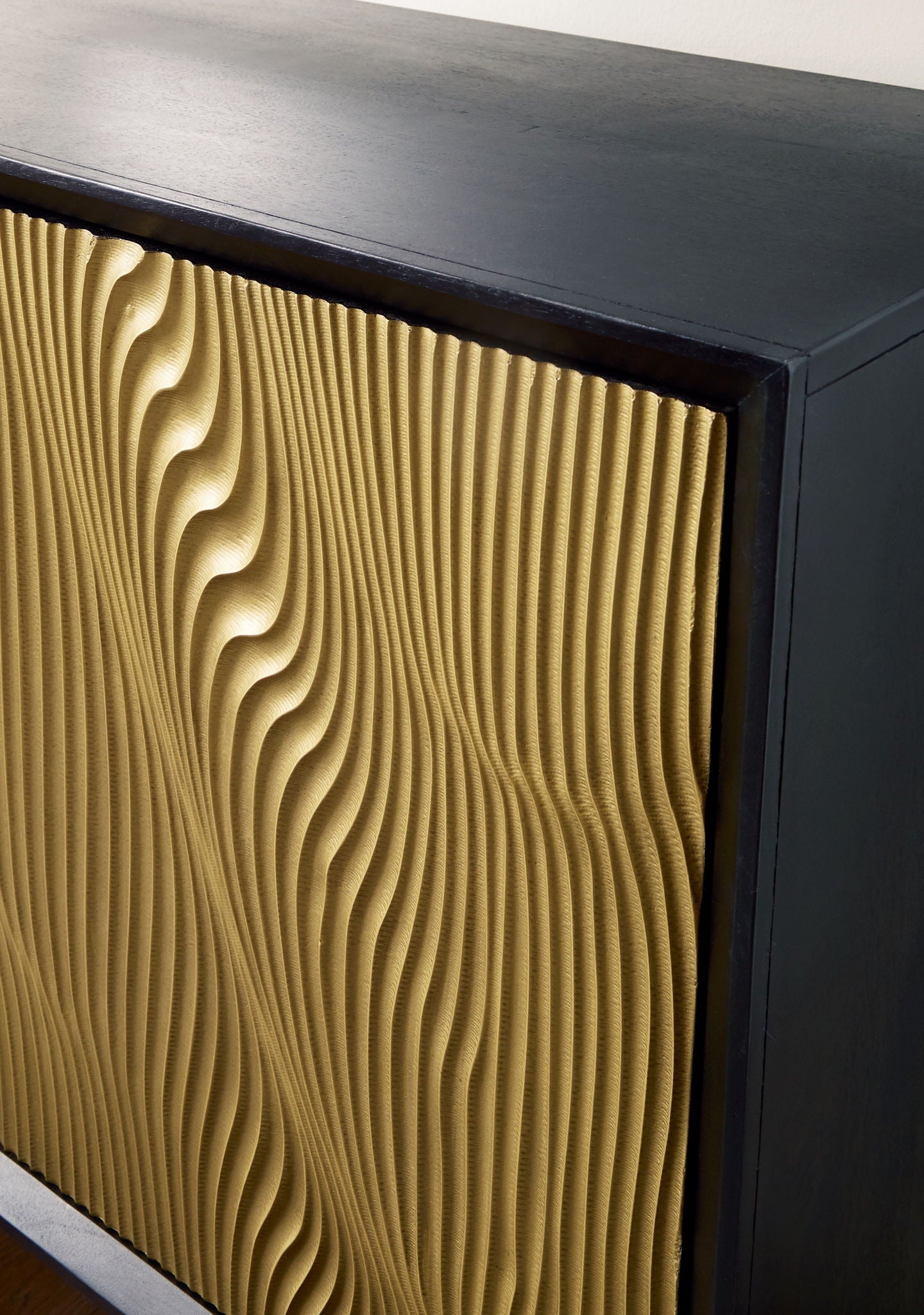 Tayner - Black / Gold Finish - Accent Cabinet - Hornell Furniture Outlet