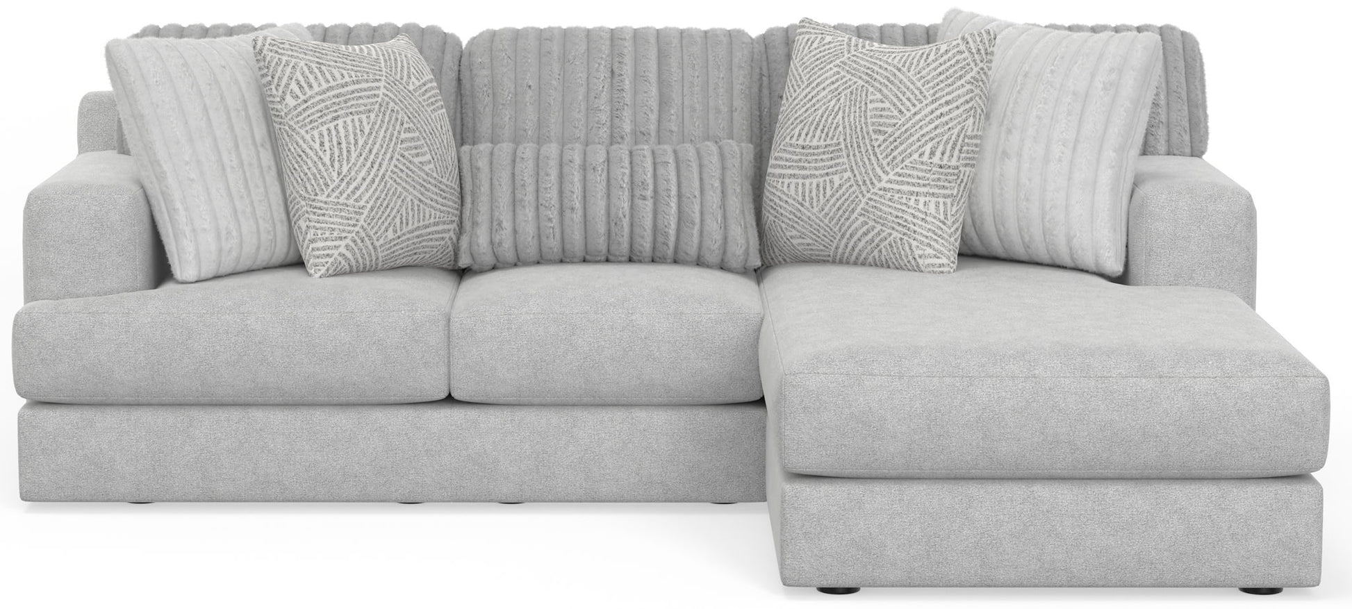 Logan - Upholstered Sectional With Comfort Coil Seating And Accent Pillows Included - Hornell Furniture Outlet