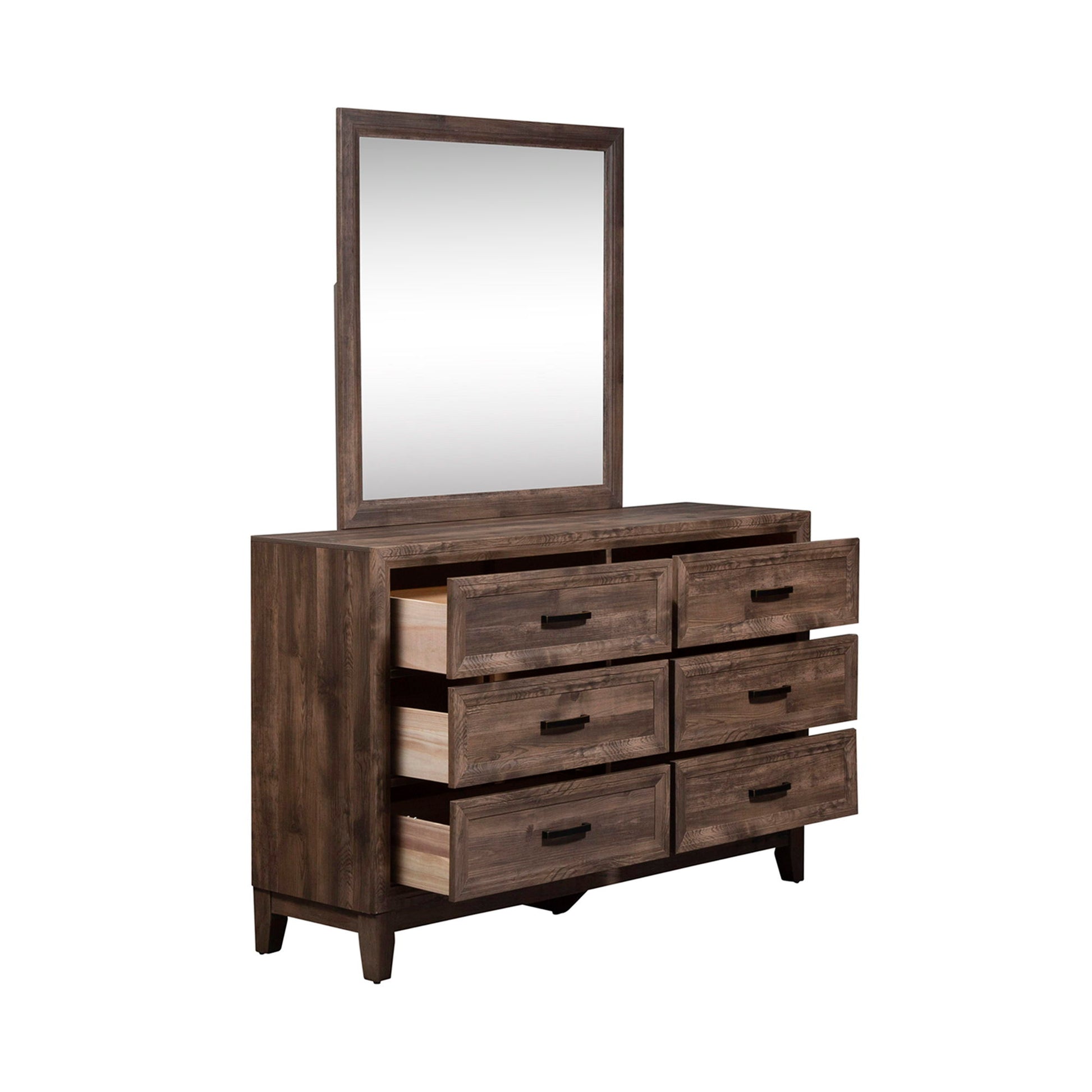 Ridgecrest - Dresser & Mirror - Light Brown - Hornell Furniture Outlet