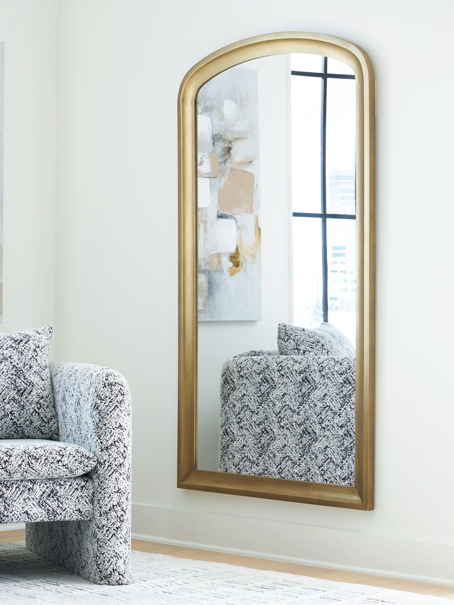 Fintan - Gold Finish - Floor Mirror - Hornell Furniture Outlet