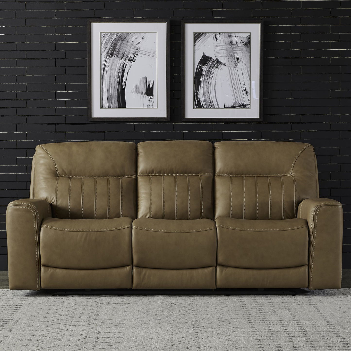 Bennett - Sofa P2 & ZG - Butternut - Butternut Leather - Hornell Furniture Outlet