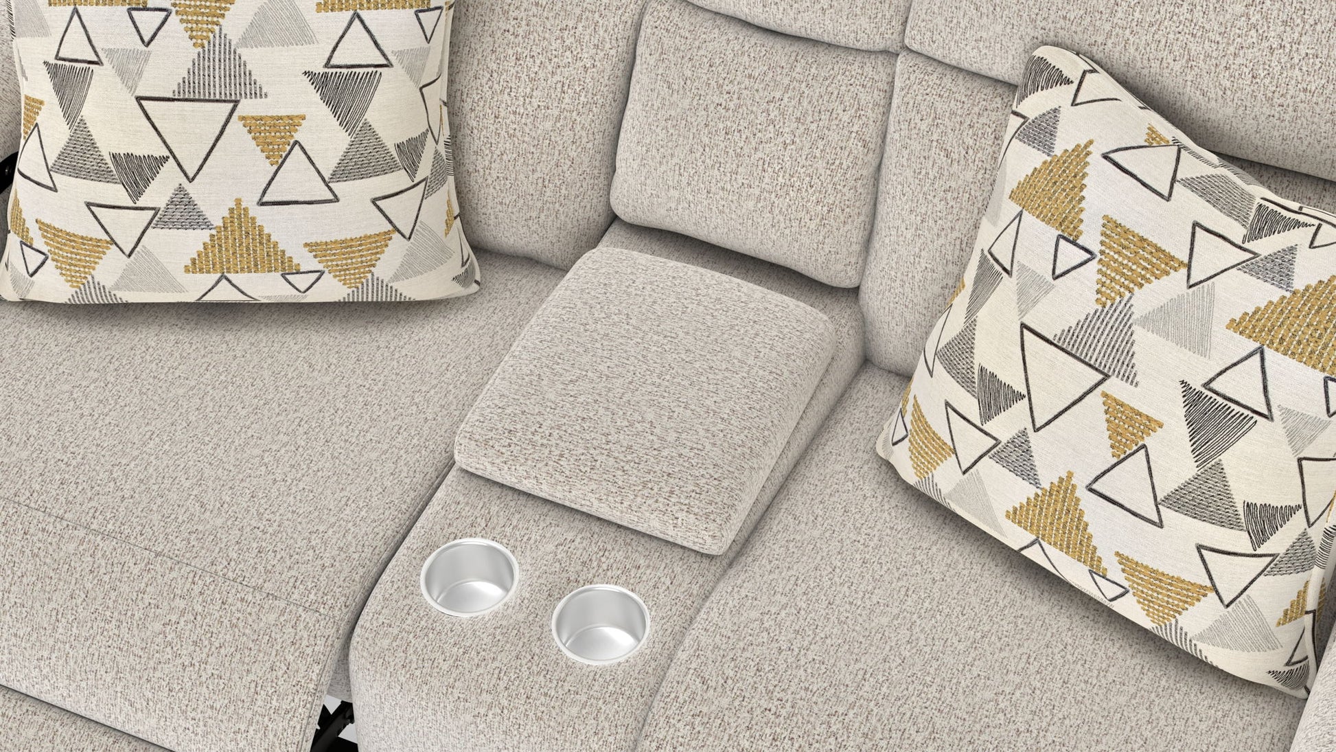 Micah - Power Headrest Power Deep Seat Reclining Console Loveseat - Oatmeal - Hornell Furniture Outlet