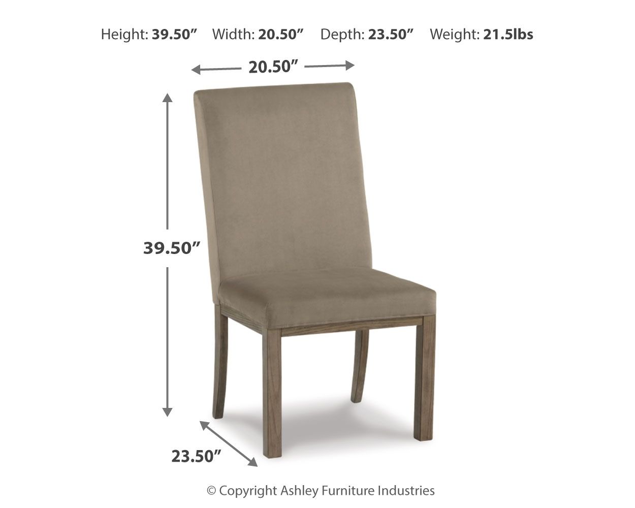 Chrestner - Gray / Brown - Dining UPH Side Chair (Set of 2) - Hornell Furniture Outlet