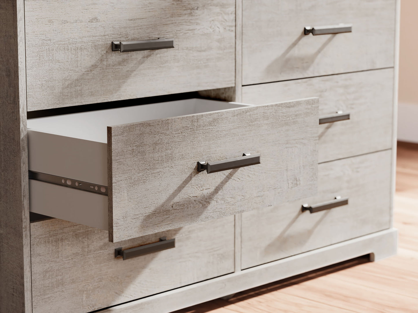 Shawburn - Gray - Six Drawer Dresser - Hornell Furniture Outlet