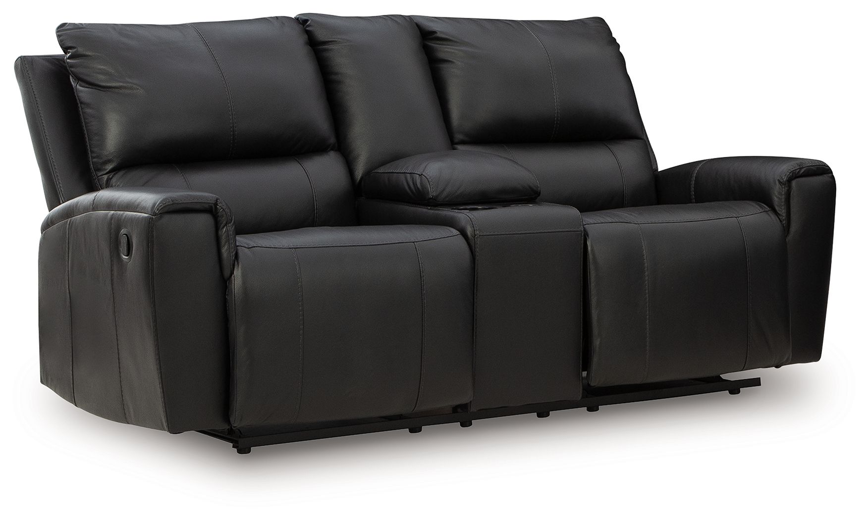 Glossmore - Black - Reclining Loveseat With Console - Hornell Furniture Outlet