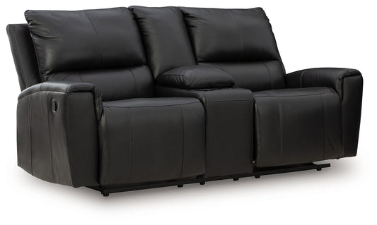 Glossmore - Black - Reclining Loveseat With Console - Hornell Furniture Outlet