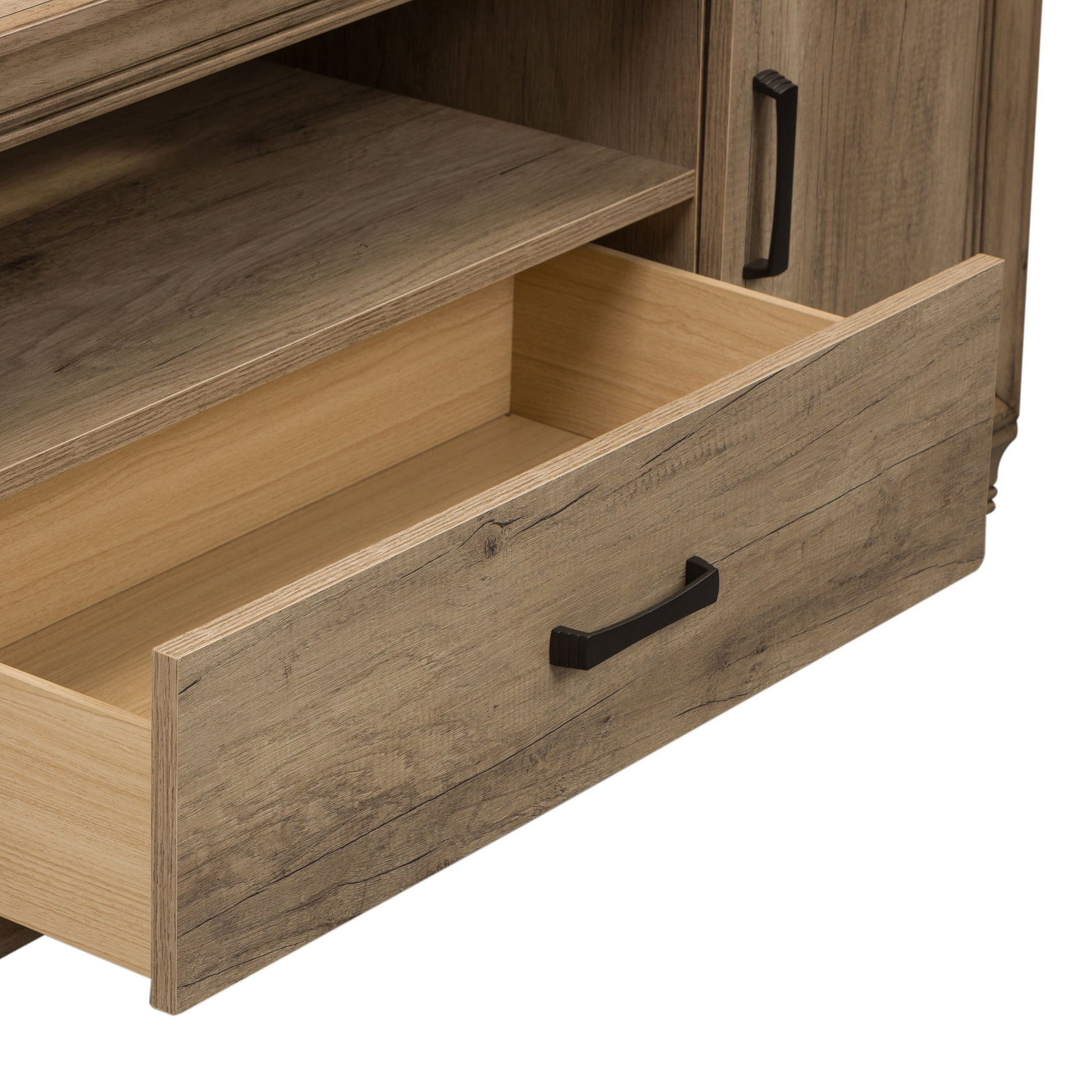 Sun Valley - Entertainment Center With Piers - Light Brown - Hornell Furniture Outlet