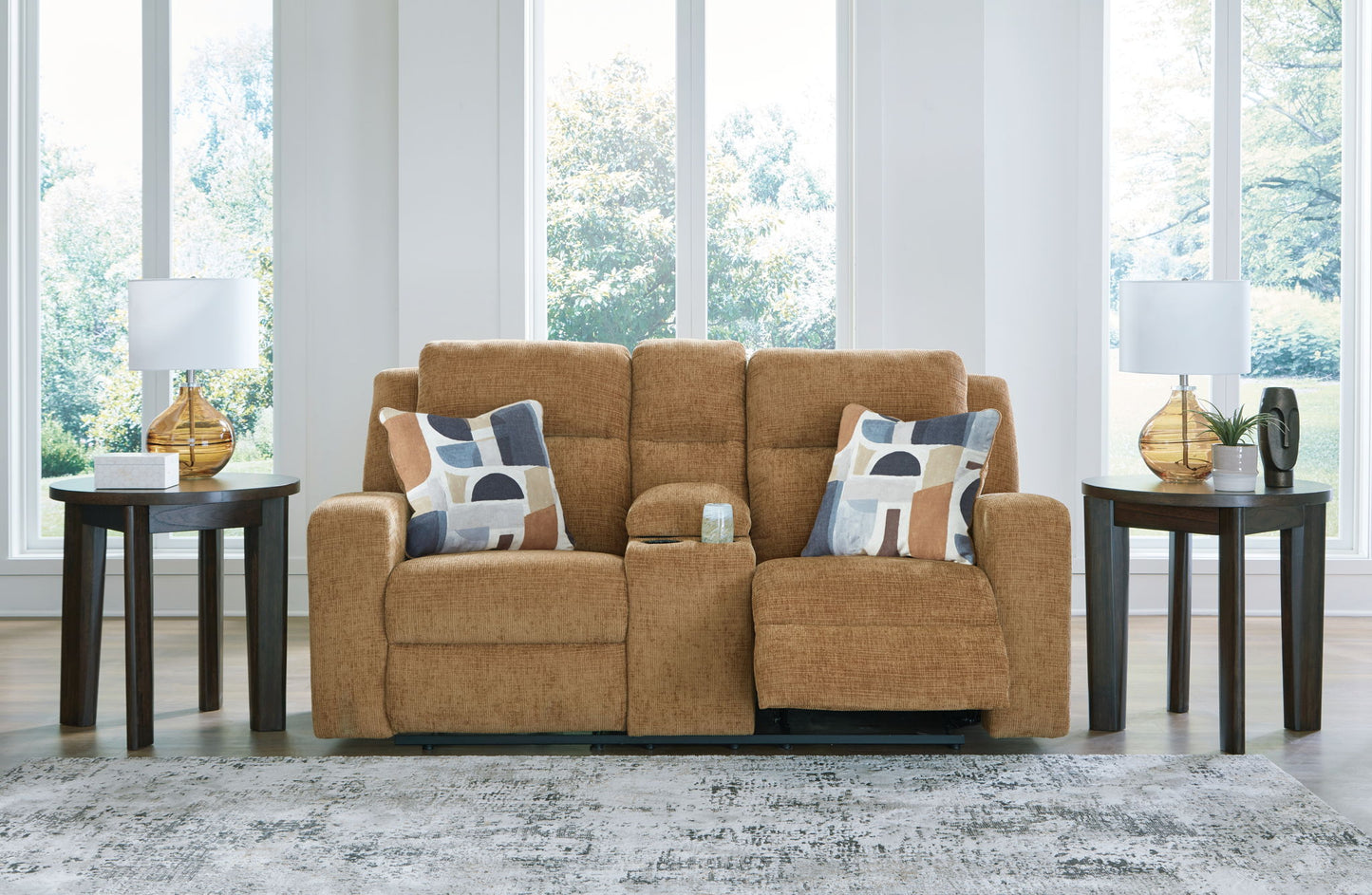 Kanlow - Dbl Reclining Loveseat With Console - Hornell Furniture Outlet