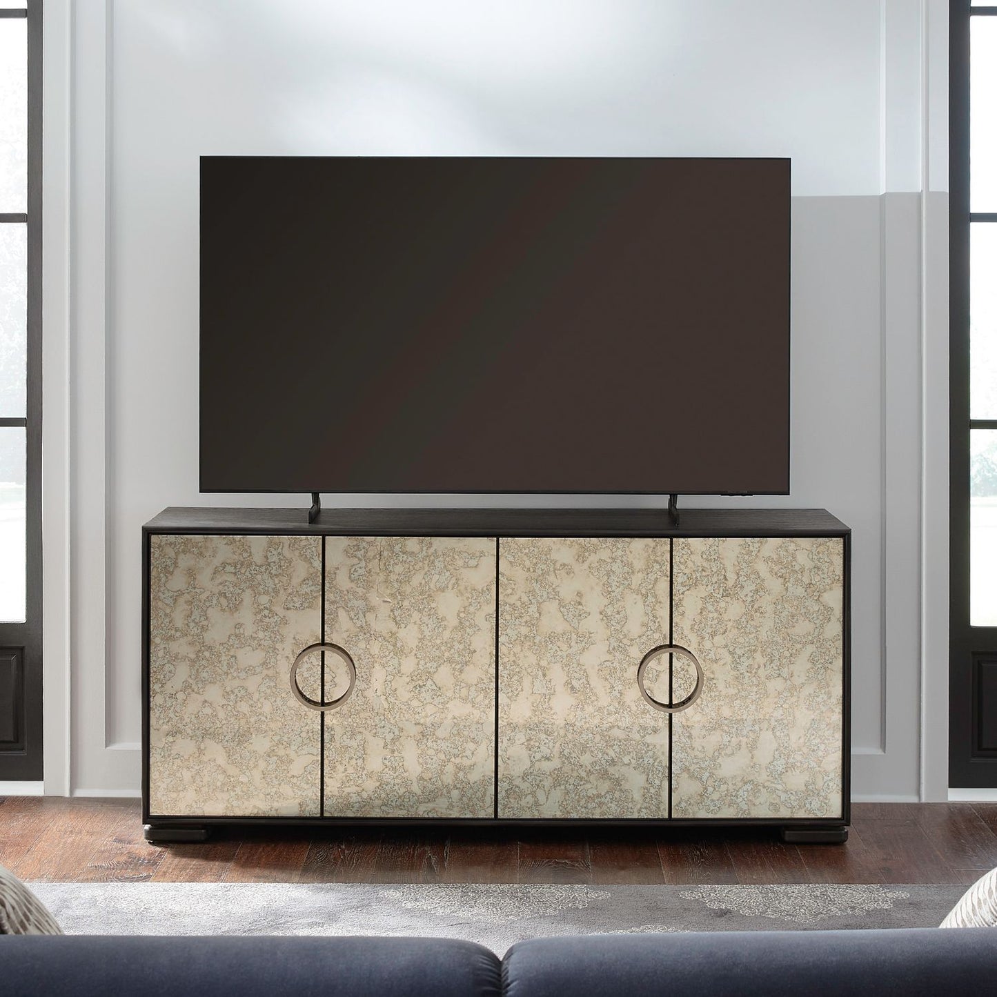 Barlowe - 4 Door Accent Cabinet - Brown - Hornell Furniture Outlet