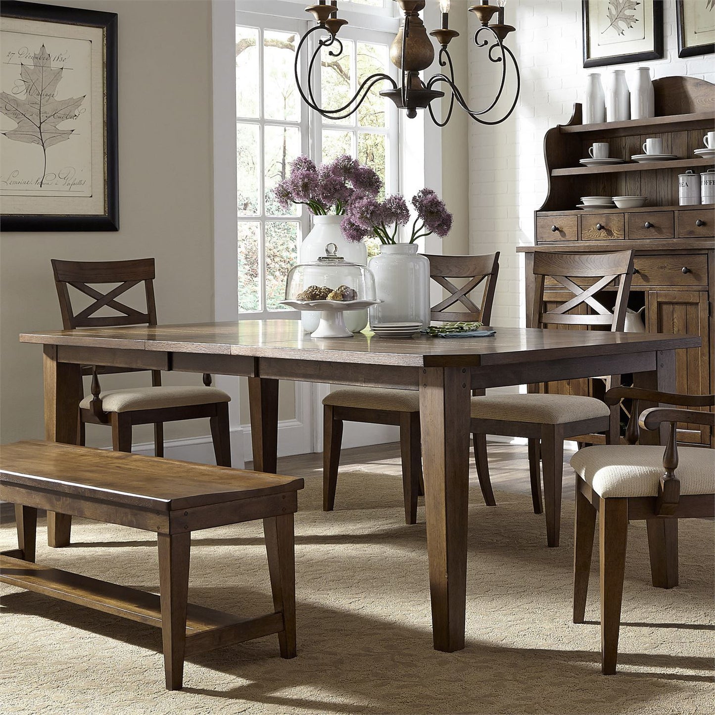 Hearthstone Ridge - Rectangular Leg Table - Dark Brown - Hornell Furniture Outlet