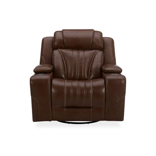 Caswell - Swivel Glider Recliner P2 - Brown - Hornell Furniture Outlet