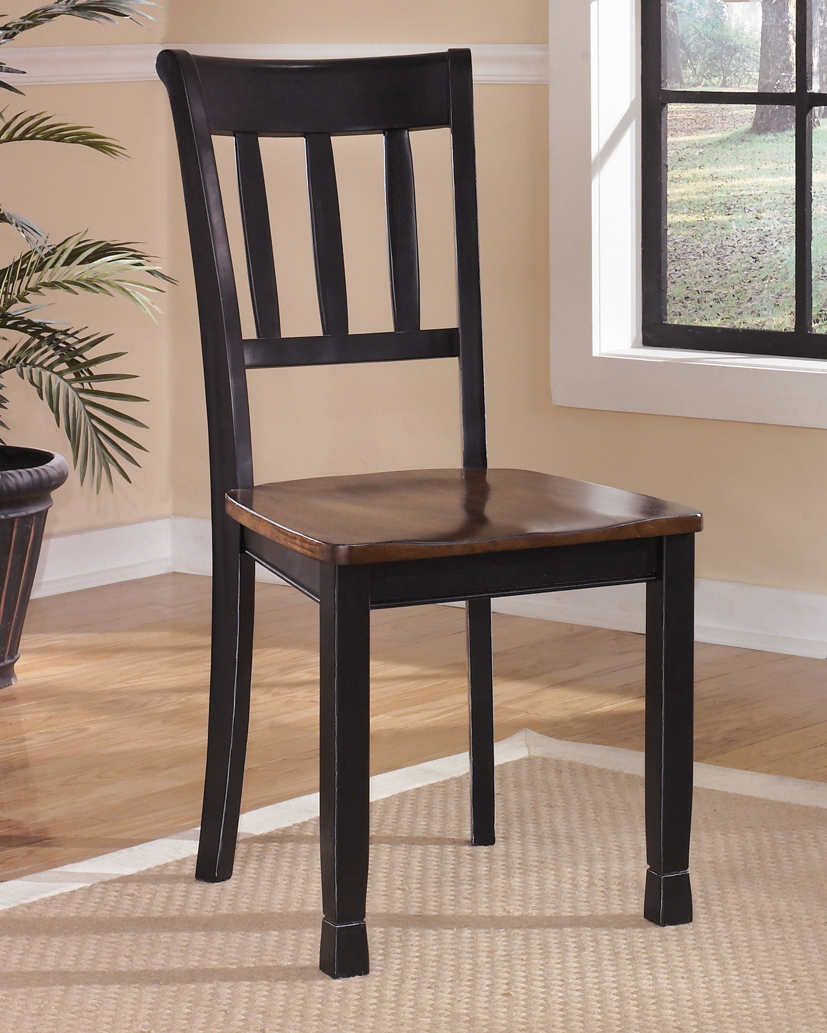 Owingsville - Black / Brown - Dining Room Side Chair (Set of 2) - Hornell Furniture Outlet