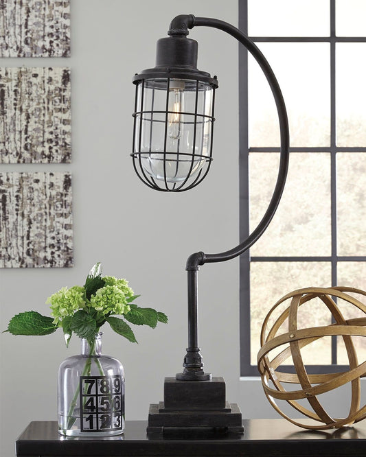 Jae - Antique Black - Metal Desk Lamp - Hornell Furniture Outlet