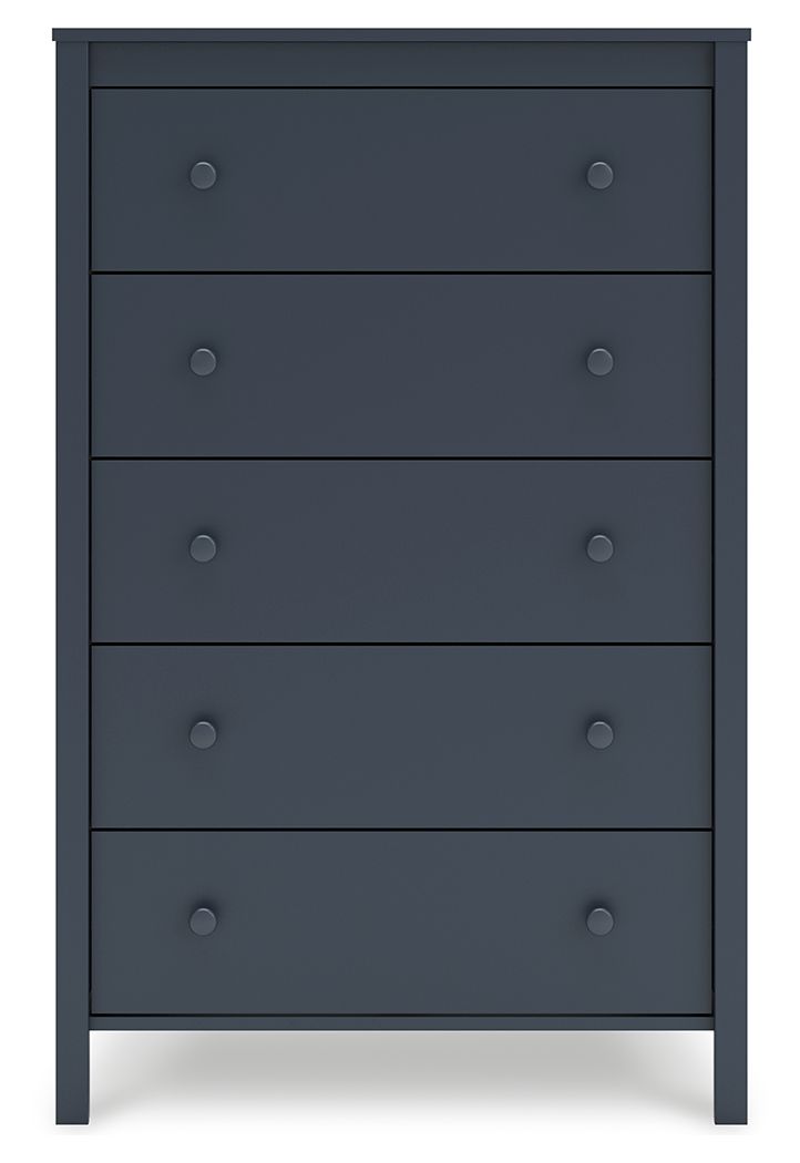 Simmenfort - Navy Blue - Five Drawer Chest - Hornell Furniture Outlet