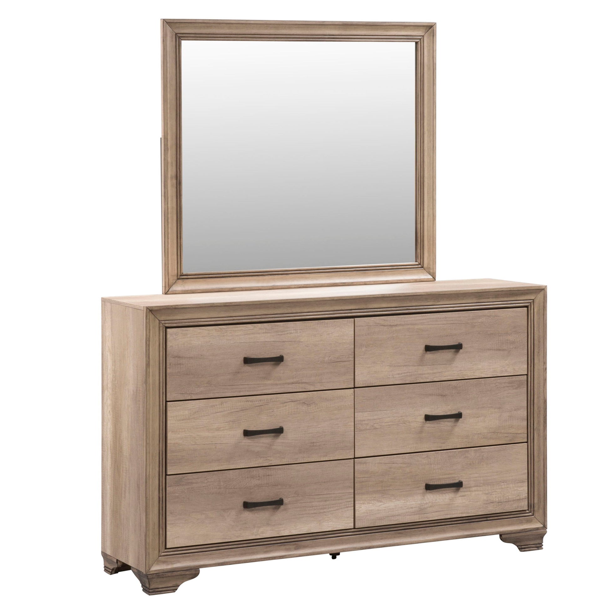 Sun Valley - Dresser & Mirror - Light Brown - Hornell Furniture Outlet