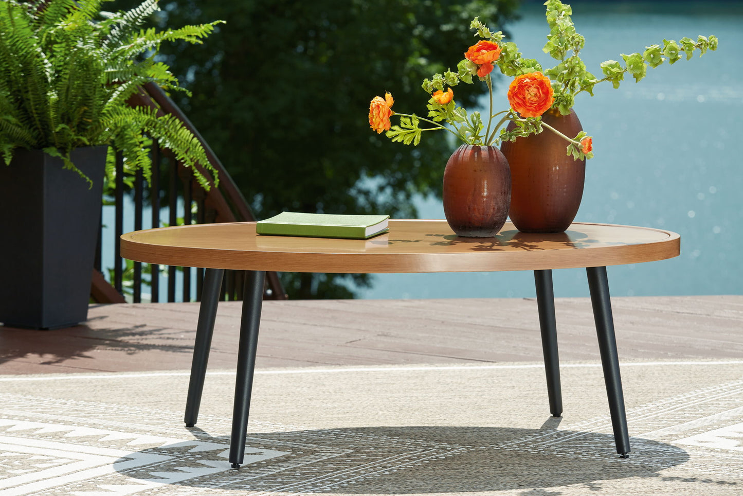 Horizon Hall - Two - tone Brown - Cocktail Table - Hornell Furniture Outlet