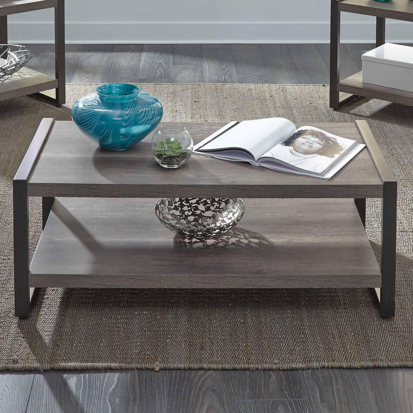 Tanners Creek - 3 Piece Table Set - Dark Gray - Hornell Furniture Outlet