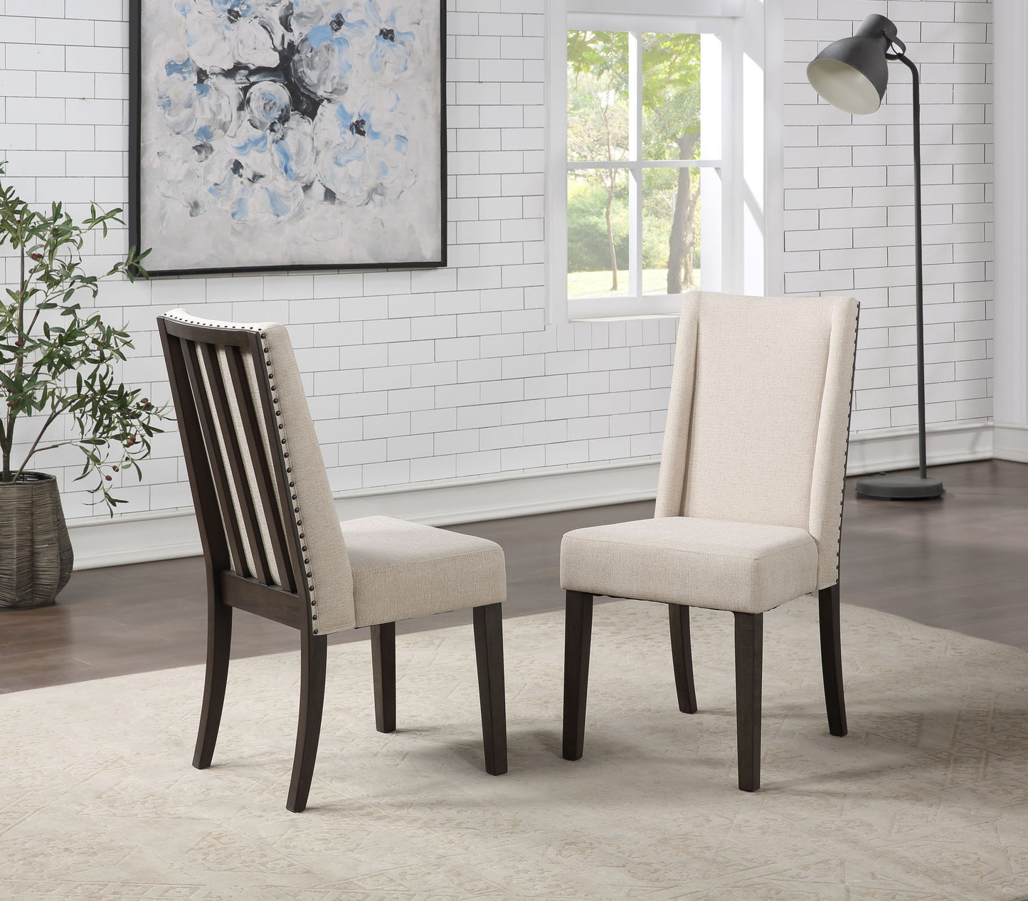 Napa - Upholstered Side Chair (Set of 2) - Dark Brown - Hornell Furniture Outlet
