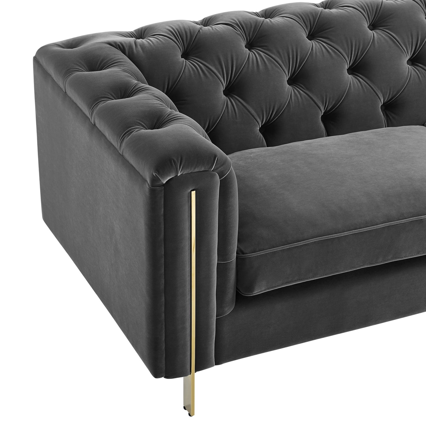 Charlene - Velvet Button Tufted Sofa - Hornell Furniture Outlet