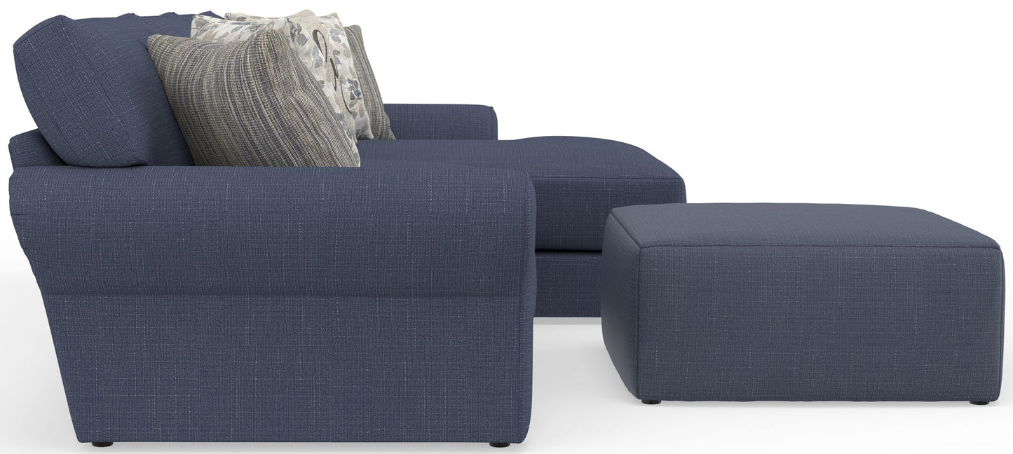 Cape May - Sofa Chaise With Comfort Coil Seating, 41" Cocktail Ottoman And 5 Accent Pillows Included - Hornell Furniture Outlet