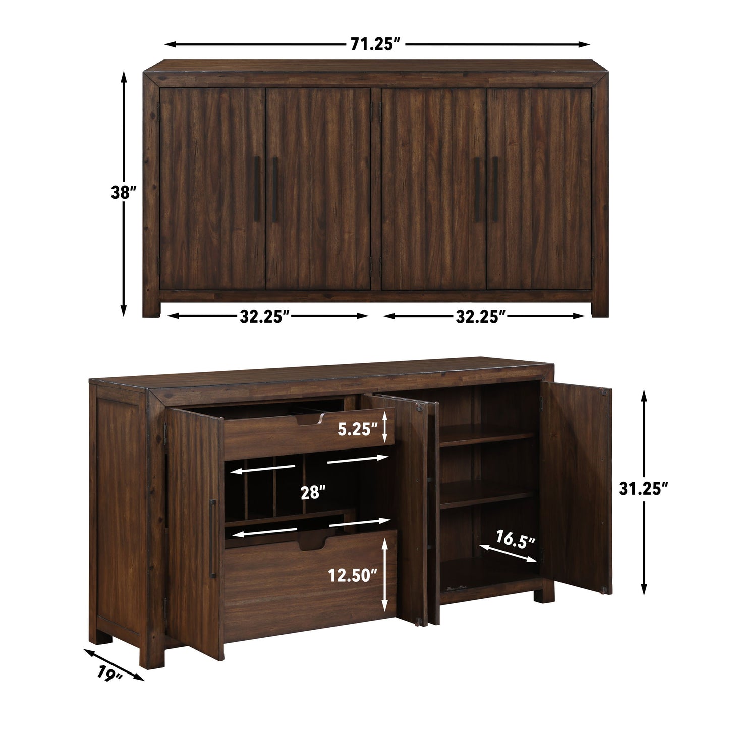 Auburn - Server - Dark Brown - Hornell Furniture Outlet