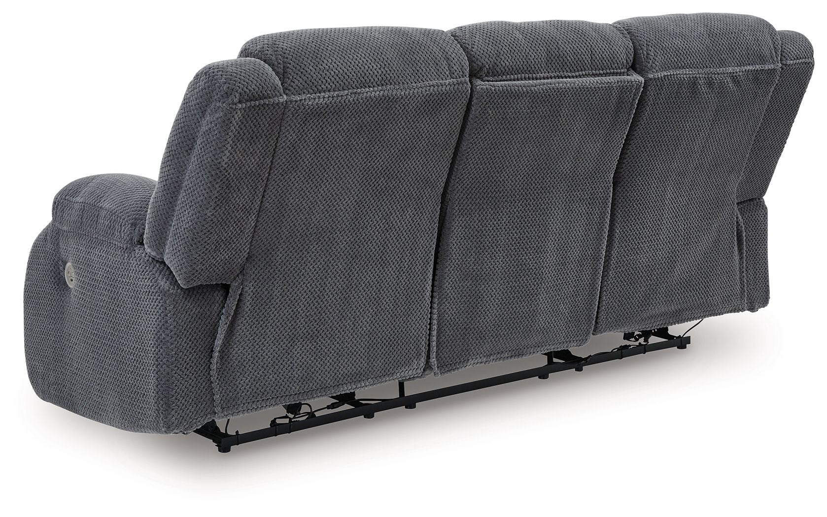 Observation - Steel - Reclining Power Sofa With Drop Down Table - Hornell Furniture Outlet