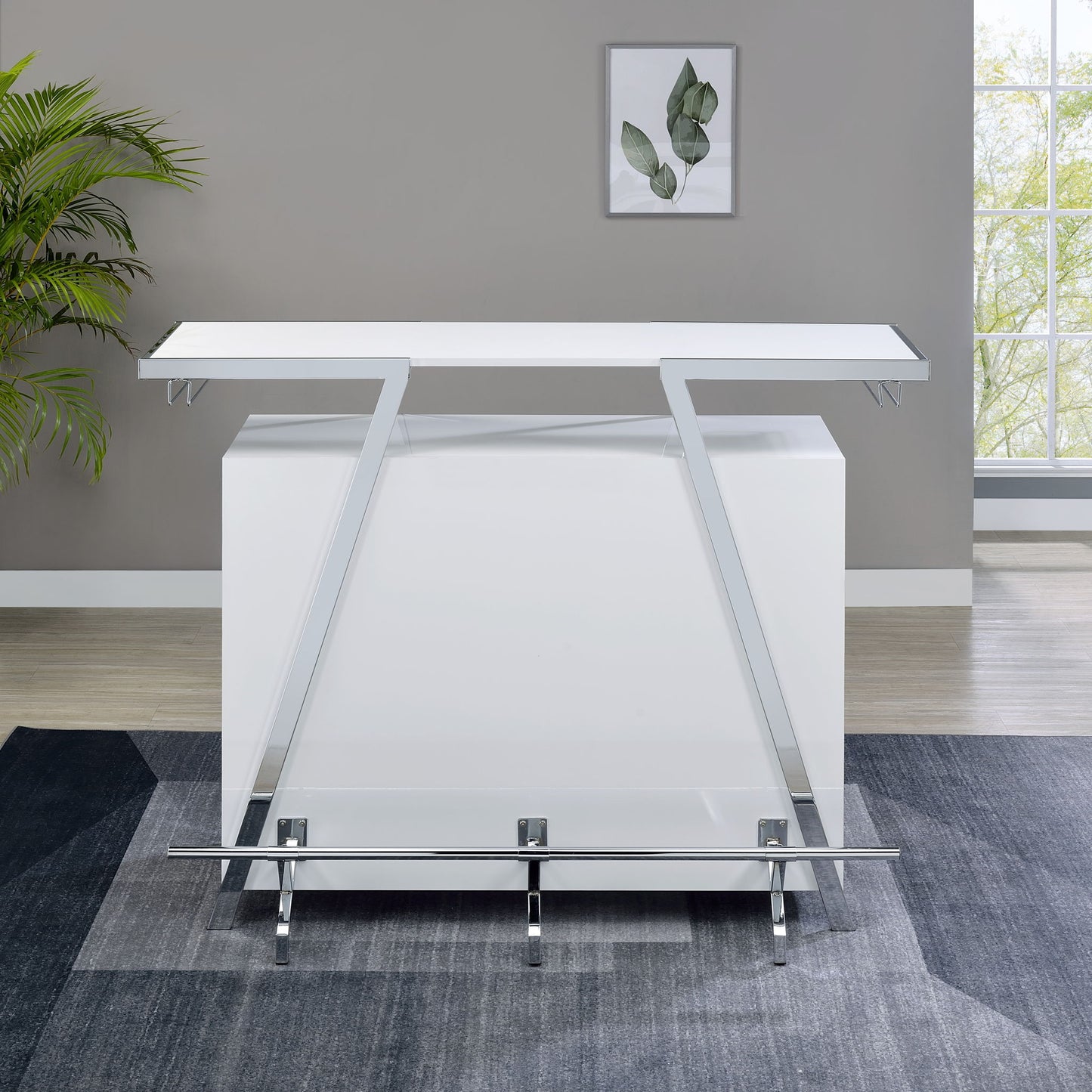 Zena - Bar With Led Lights - White - Hornell Furniture Outlet