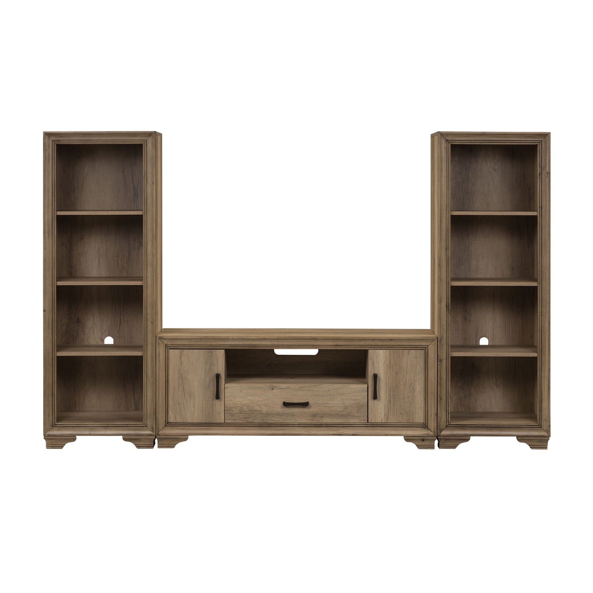 Sun Valley - Entertainment Center With Piers - Light Brown - Hornell Furniture Outlet