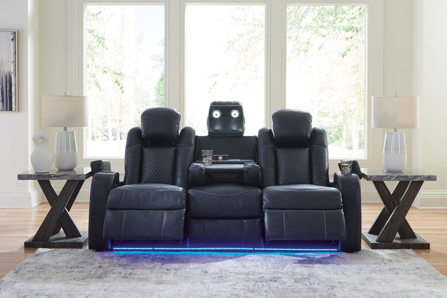 Fyne - dyme - Power Reclining Sofa With Adj Headrest - Hornell Furniture Outlet