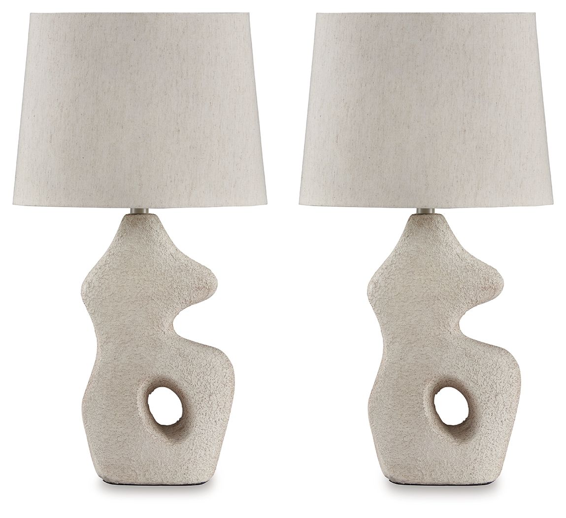 Chadrich - Antique Beige - Paper Table Lamp (Set of 2) - Hornell Furniture Outlet